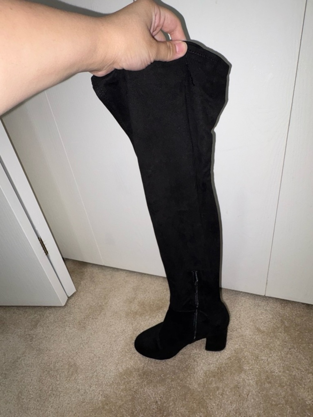 Women’s Black Over-the-Knee Block Heel Boots